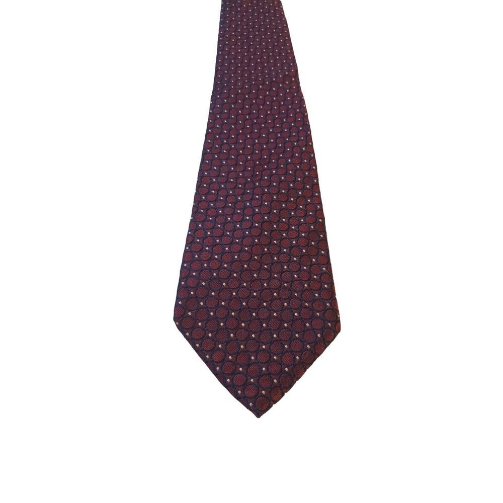 Vintage Tommy Hilfiger 100% Silk Men's Neck Tie Made In USA Two Tone Red‎ Blue